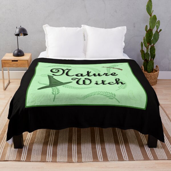 Item preview, Nature Witch, Green leaves, hat and wand with symbols designed and sold by MountMercantile.