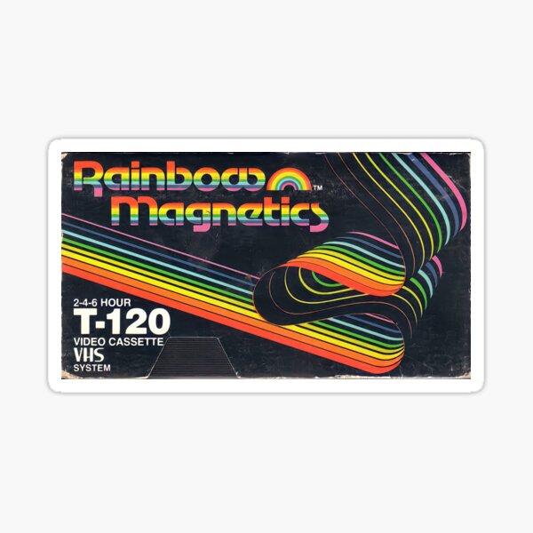 Retro VHS Rainbow Magnetics Sticker