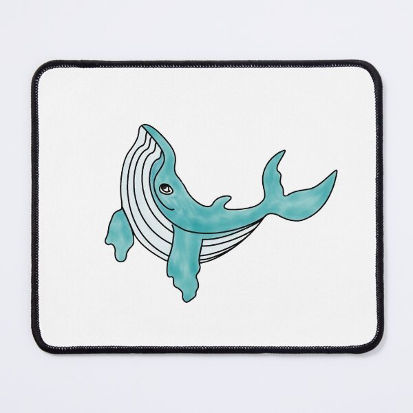 Item preview, watercolor blue happy whale designed and sold by Boninizucchini.