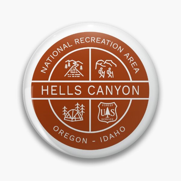 Vista previa del artículo con la obra «Logotipo heráldico del área recreativa nacional Hells Canyon», diseñado y vendido por VanyaKar.