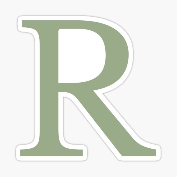 "Letter R - Sage Green Color" Sticker for Sale by FunStudio | Redbubble