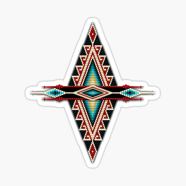 Native American Style Sunburst Mandala Sticker