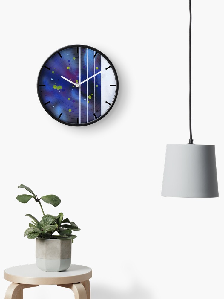 Thumbnail 1 of 4, Clock, Space Spots & Stripes - Vinyl Record Art designed and sold by that5280lady.