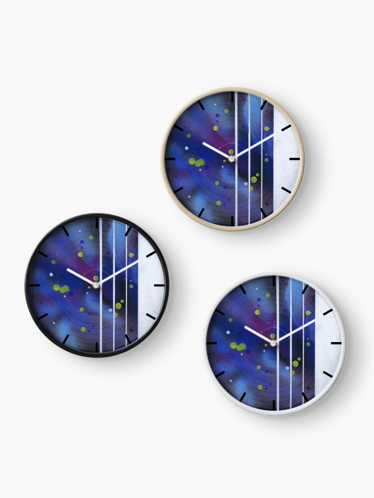 Thumbnail 3 of 4, Clock, Space Spots & Stripes - Vinyl Record Art designed and sold by that5280lady.