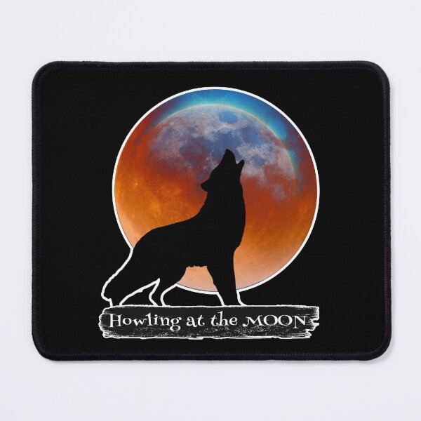 Item preview, Wolf howling at the red moon silhouette designed and sold by Astralia.
