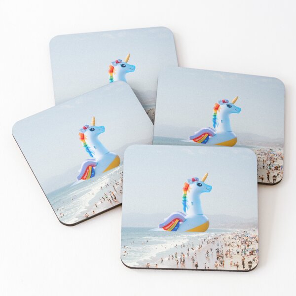 Item preview, Playing unicorn horse at beach designed and sold by ESCAPZ.