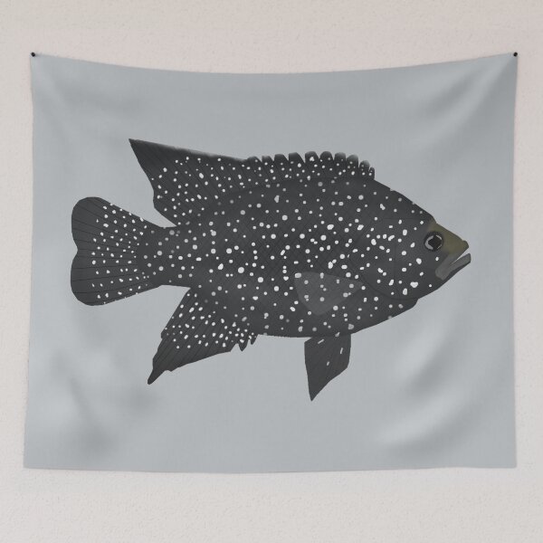 Artikelvorschau, Black Diamond Cichlid entworfen und verkauft von fishfolkart.