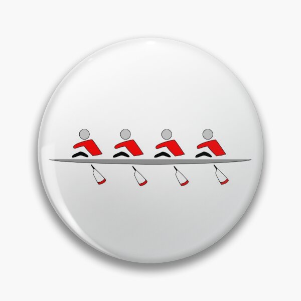 Item preview, Rowing - quad, red & black, light background designed and sold by Hawthorn Mineart.