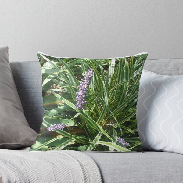 Item preview, blooming variegated grass with purple flower designed and sold by ItsAnOddWorld.