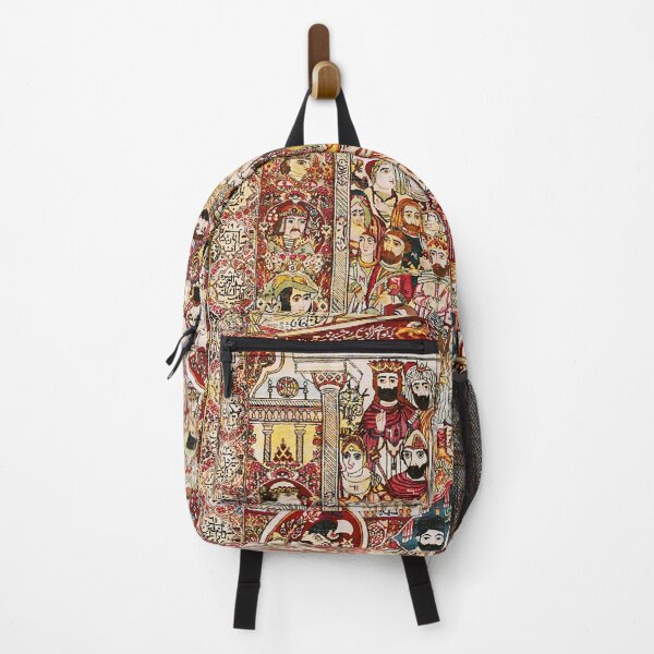 Item preview, Kirman Antique Persian Carpet with Portraits of Kings & Prophets designed and sold by Vicky Brago-Mitchell®.