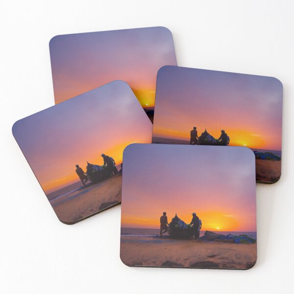 Item preview, Sunset with fishing boat designed and sold by miljuvarghese.