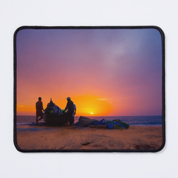 Item preview, Sunset with fishing boat designed and sold by miljuvarghese.