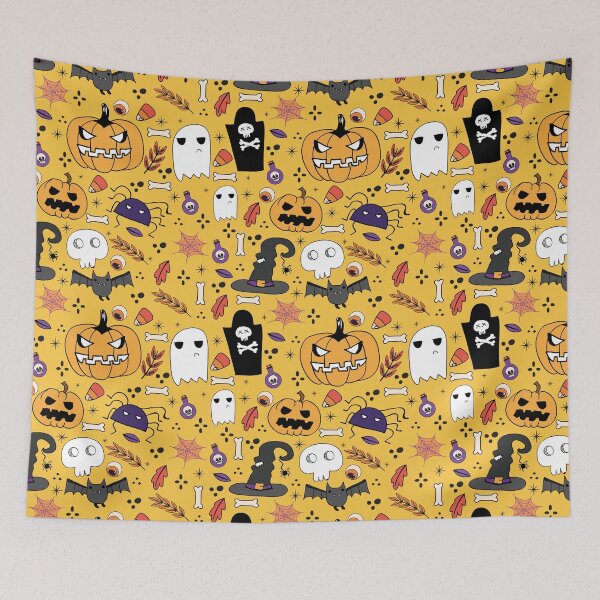 Item preview, Halloween Pattern with Pumpkin Ans Spider designed and sold by tshirtprod.