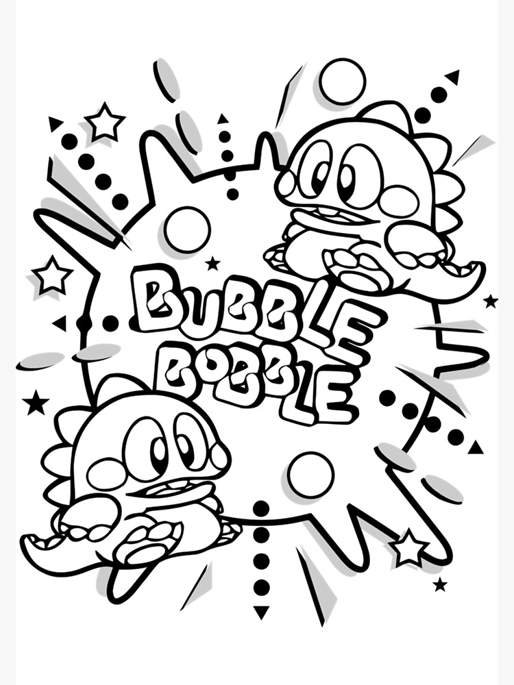 "Bubble Bobble Outline" Poster for Sale by LandoPiers Redbubble