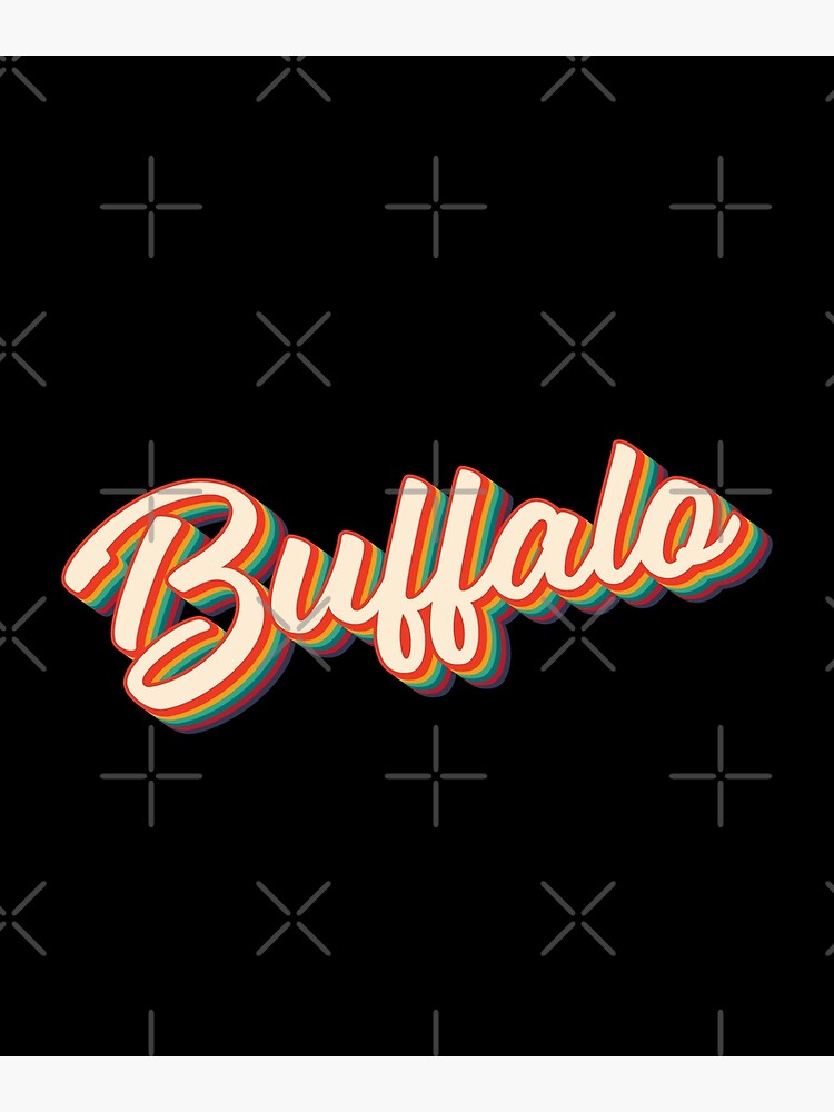 Discover Buffalo retro city text Premium Matte Vertical Poster