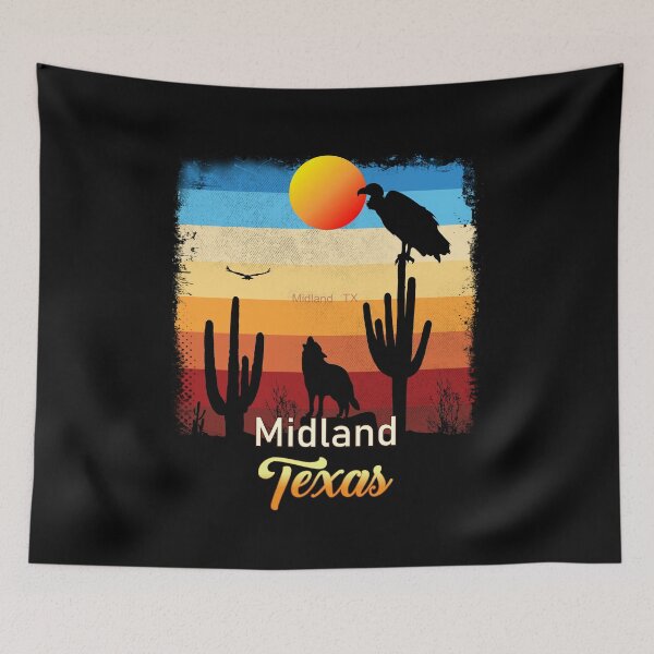 Item preview, Midland Texas TX Texan Coyote  Vulture Cactus Desert Tejano designed and sold by Cuatrocaminos.