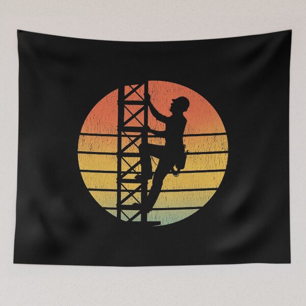 Item preview, Cell Tower Climber Climbing Antenna Vintage Retro designed and sold by TastefulTees.