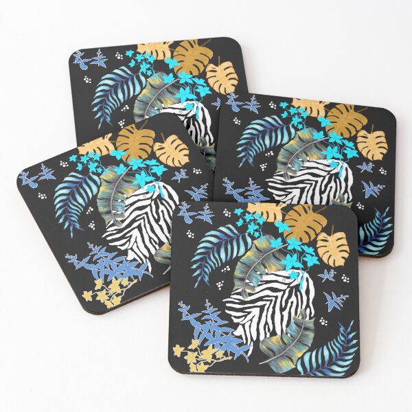 Item preview, Bright Design with Zebra safari, Gold and Black Pattern, Elegant Design, Monstera Gold Leaves designed and sold by BoastInArt.
