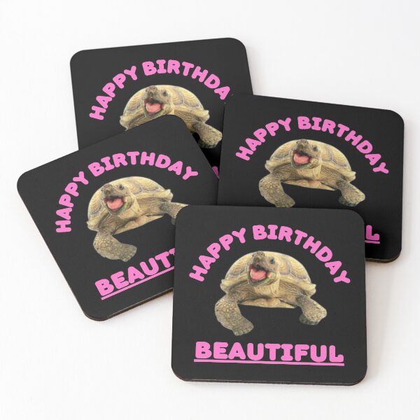 Item preview, Sulcata Tortoise Happy Birthday Beautiful  designed and sold by CBCreations73.