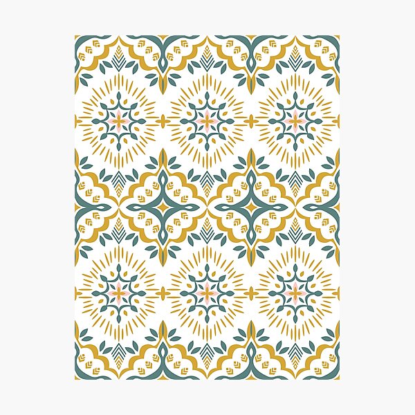 Item preview, patrón geométrico de flores de colores designed and sold by GeomePattern.
