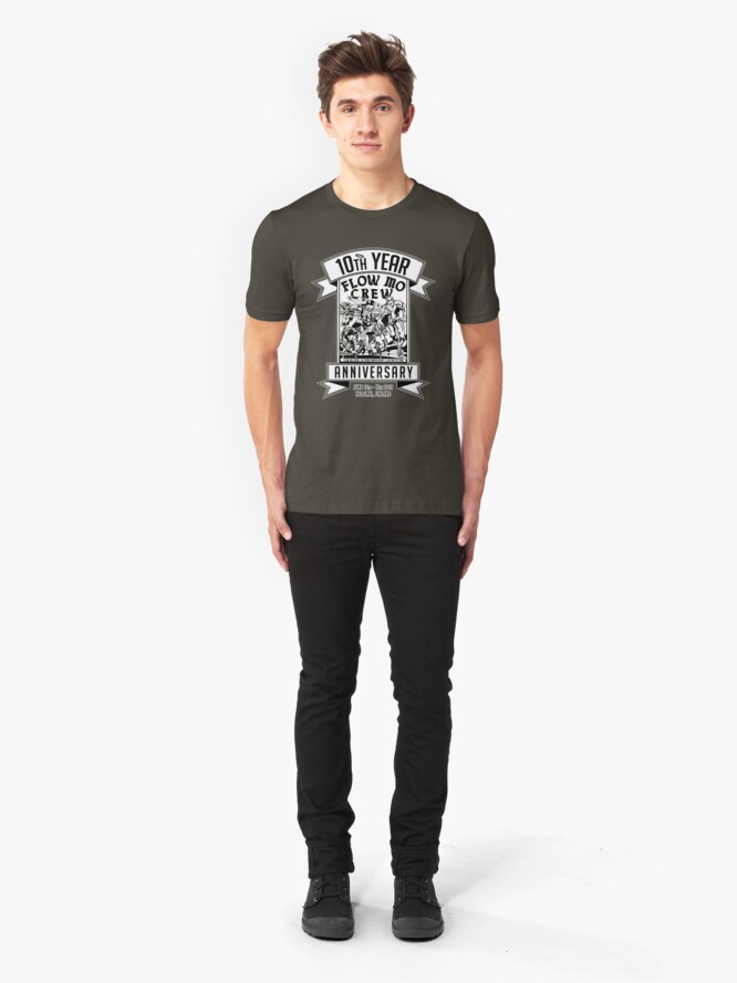 Alternate view of Flow Mo 10th Year Anniversary "SUPER HEROES" Shirt Slim Fit T-Shirt