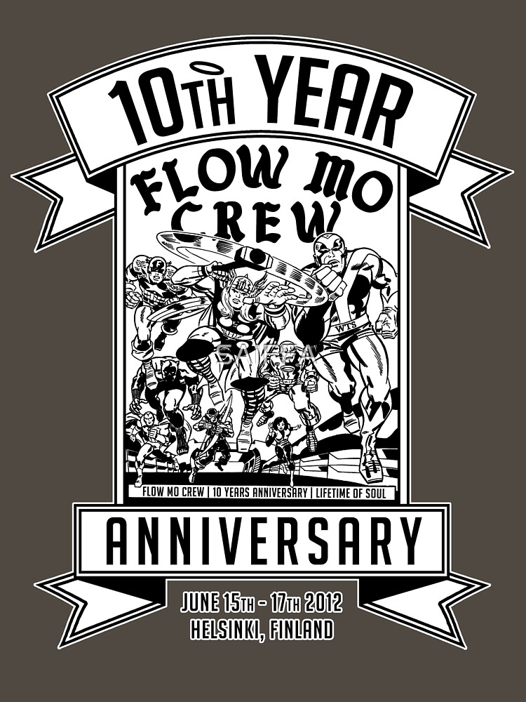Thumbnail 7 of 7, Essential T-Shirt, Flow Mo 10th Year Anniversary "SUPER HEROES" Shirt designed and sold by SAIFFA.