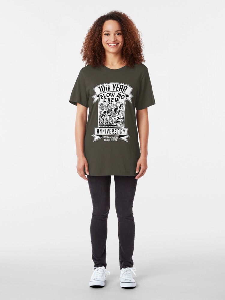 Alternate view of Flow Mo 10th Year Anniversary "SUPER HEROES" Shirt Slim Fit T-Shirt