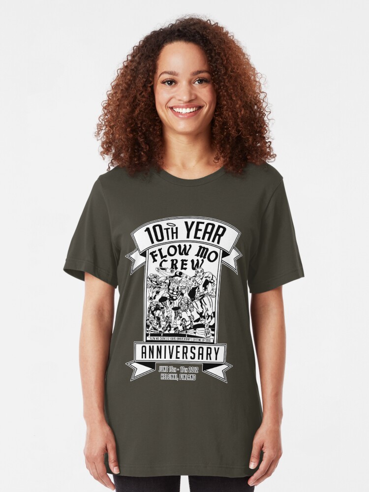 Alternate view of Flow Mo 10th Year Anniversary "SUPER HEROES" Shirt Slim Fit T-Shirt