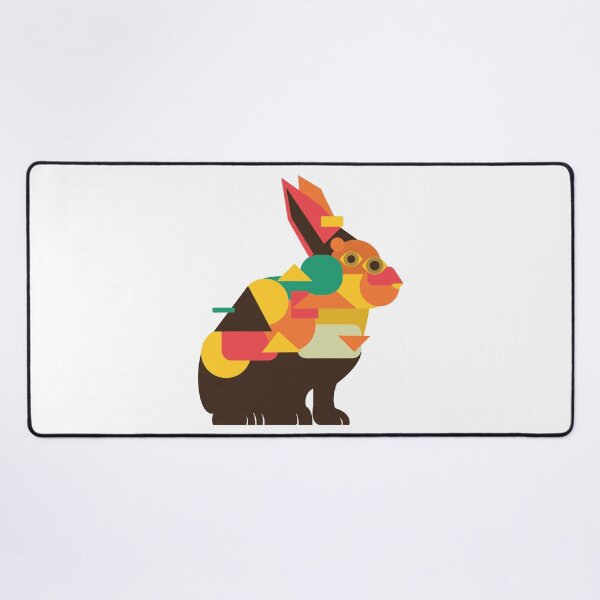 Rabbit Cubism Desk Mat