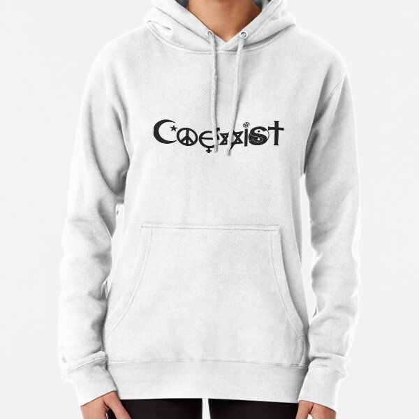 COEXIST Black Plain Pullover Hoodie