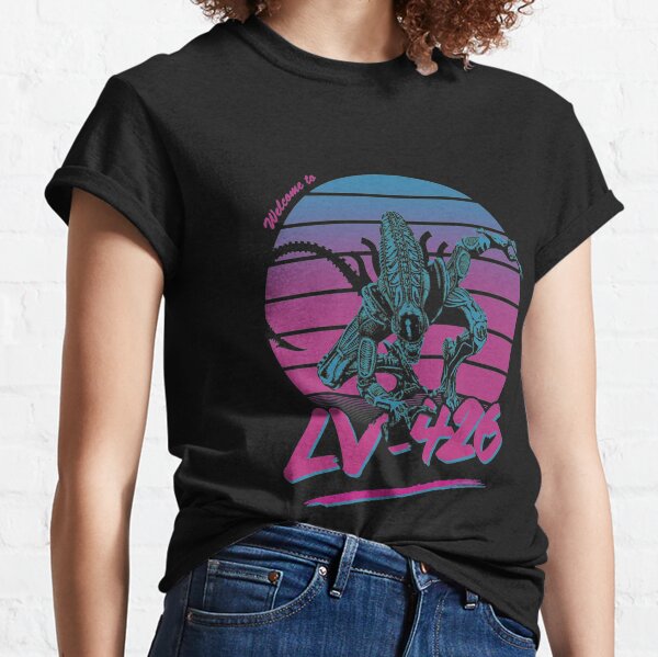 Welcome To LV-426 Alien Xenomorph Womens Size Small Blue Red T