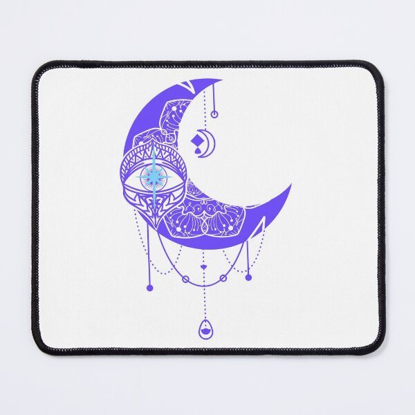 Item preview, Mandala Style Purple Crescent Moon Watchful Eye Design designed and sold by OnyxMoonDesigns.
