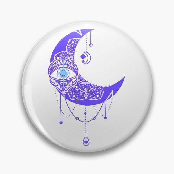 Item preview, Mandala Style Purple Crescent Moon Watchful Eye Design designed and sold by OnyxMoonDesigns.