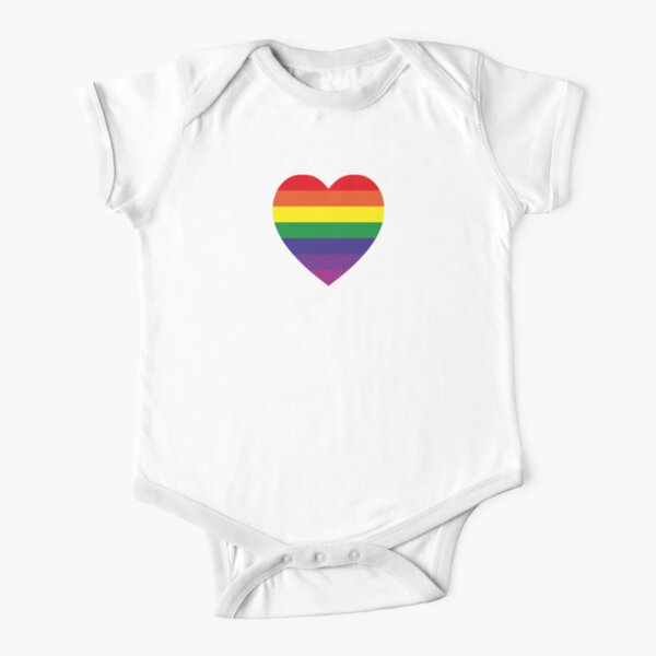 Rainbow Heart | Rainbows |  Short Sleeve Baby One-Piece