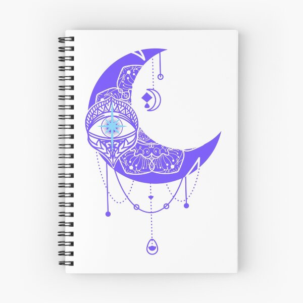 Item preview, Mandala Style Purple Crescent Moon Watchful Eye Design designed and sold by OnyxMoonDesigns.