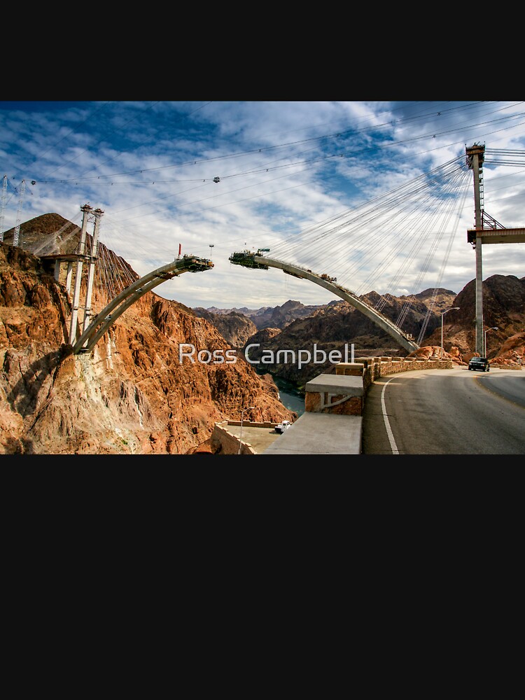 Thumbnail 7 of 7, Classic T-Shirt, Construction of Mike O'Callaghan-Pat Tillman Memorial Bridge, Nevada, USA designed and sold by rossacampbell.