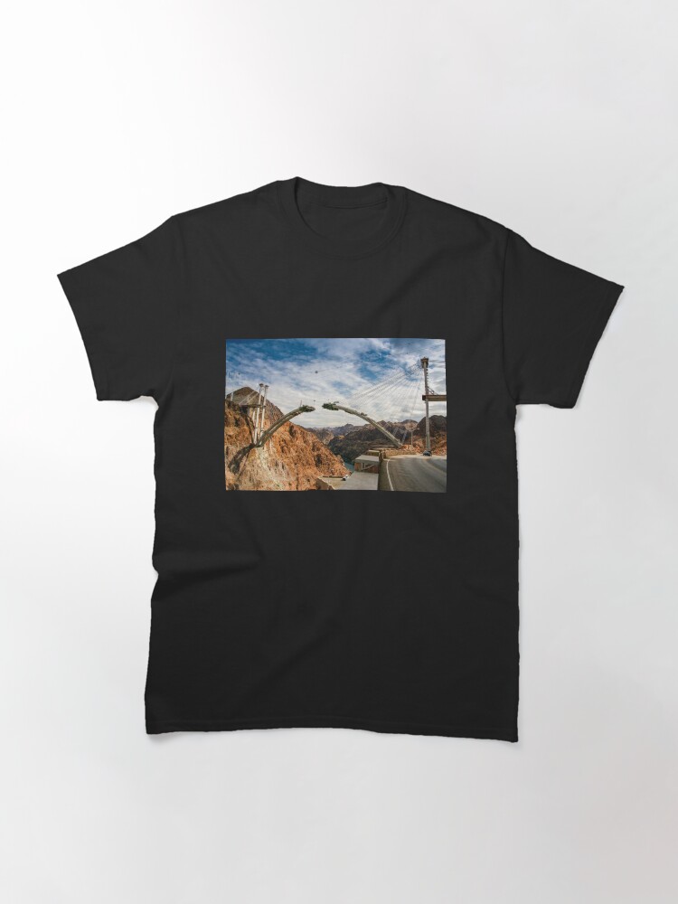 Thumbnail 3 of 7, Classic T-Shirt, Construction of Mike O'Callaghan-Pat Tillman Memorial Bridge, Nevada, USA designed and sold by rossacampbell.