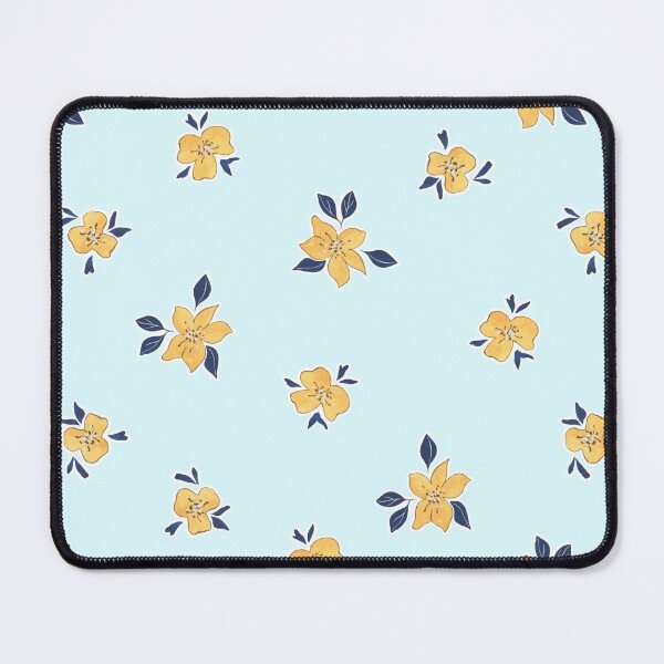 Item preview, Floralpatterns Navy Blue and Yellow Floralart designed and sold by thesandrafadzai.