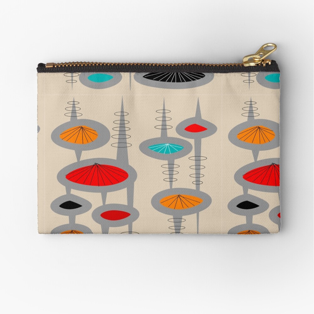 Atomic Era Inspired Art Zipper Pouch