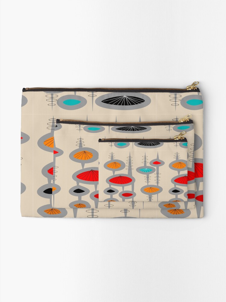 Alternate view of Atomic Era Inspired Art Zipper Pouch