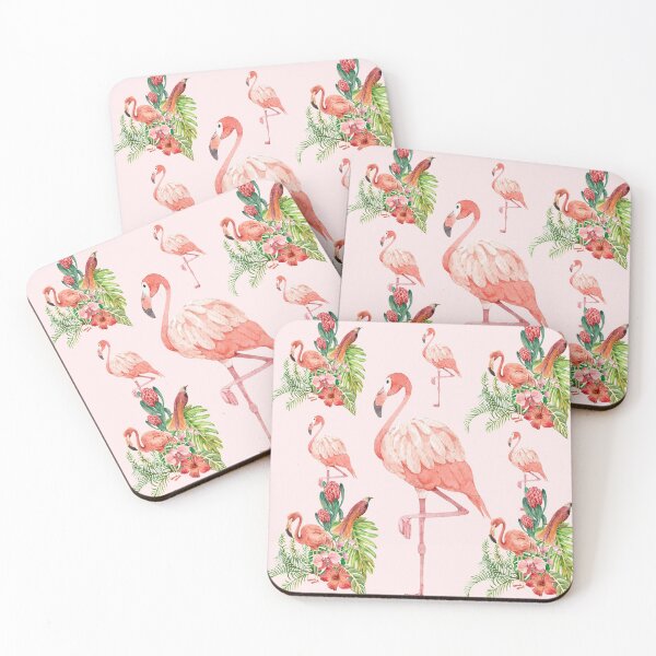Item preview, Flim Flam Flamingo Bird Nature Floral Pattern designed and sold by thesandrafadzai.