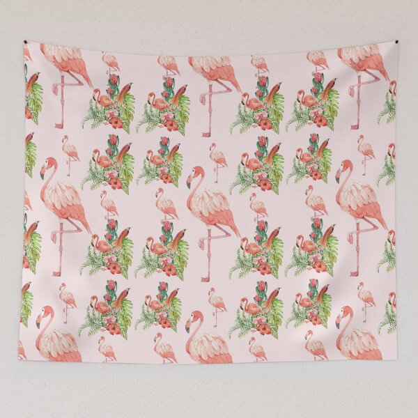 Item preview, Flim Flam Flamingo Bird Nature Floral Pattern designed and sold by thesandrafadzai.