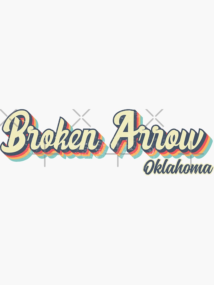 "Broken Arrow Oklahoma Retro Vintage 70s rainbow" Sticker for Sale by Teelogic Redbubble