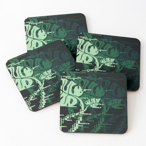 Item preview, Monstera Pixelation - Trio designed and sold by Daniel Swain Creations.
