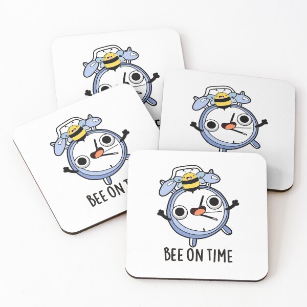 Item preview, Bee On Time Funny Bug Clock Puns  designed and sold by punnybone.