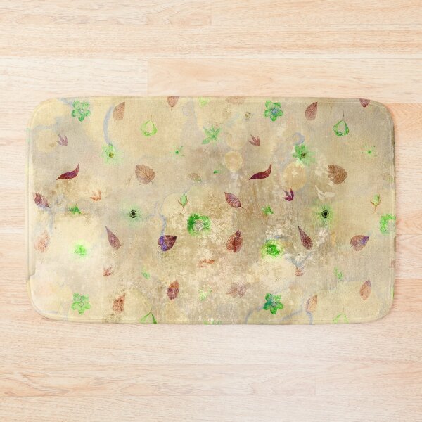 Item preview, Metallic Green Flowers on Peach Background designed and sold by ColorsandShapes.