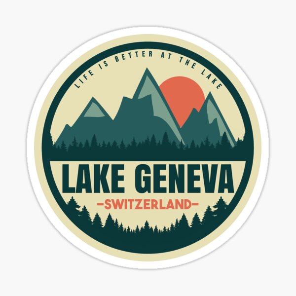 Item preview, Retro Lake Geneva Switzerland designed and sold by Friday NightCo.