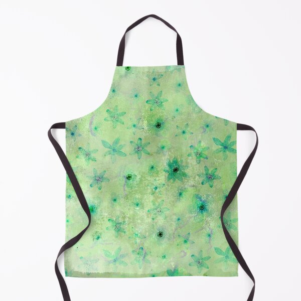 Item preview,  Metallic Green Flowers on Green Background designed and sold by ColorsandShapes.