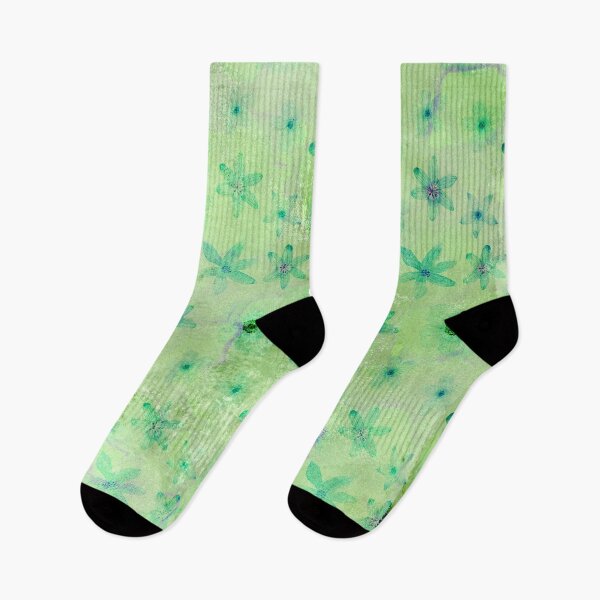 Item preview,  Metallic Green Flowers on Green Background designed and sold by ColorsandShapes.