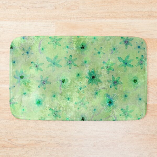Item preview,  Metallic Green Flowers on Green Background designed and sold by ColorsandShapes.